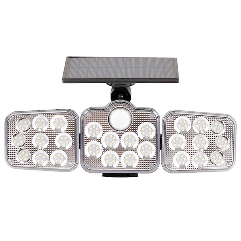 138 LED 3 Head Solar Motion Sensor Light Outdoor Garden Wall Security Flood Lamp