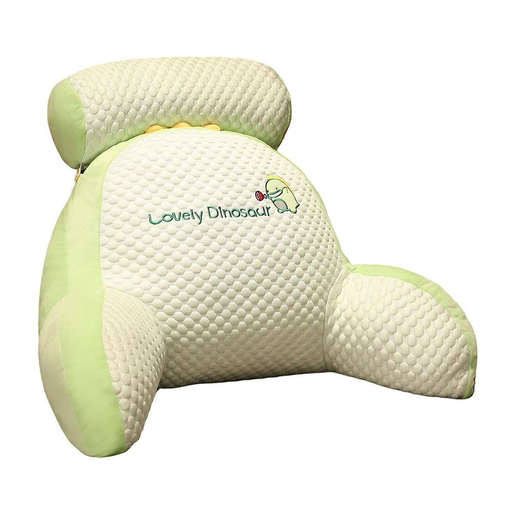 Bed Backrest Reading Pillow Neck Lumbar Support Seat Cushion with Arms Dinosaur
