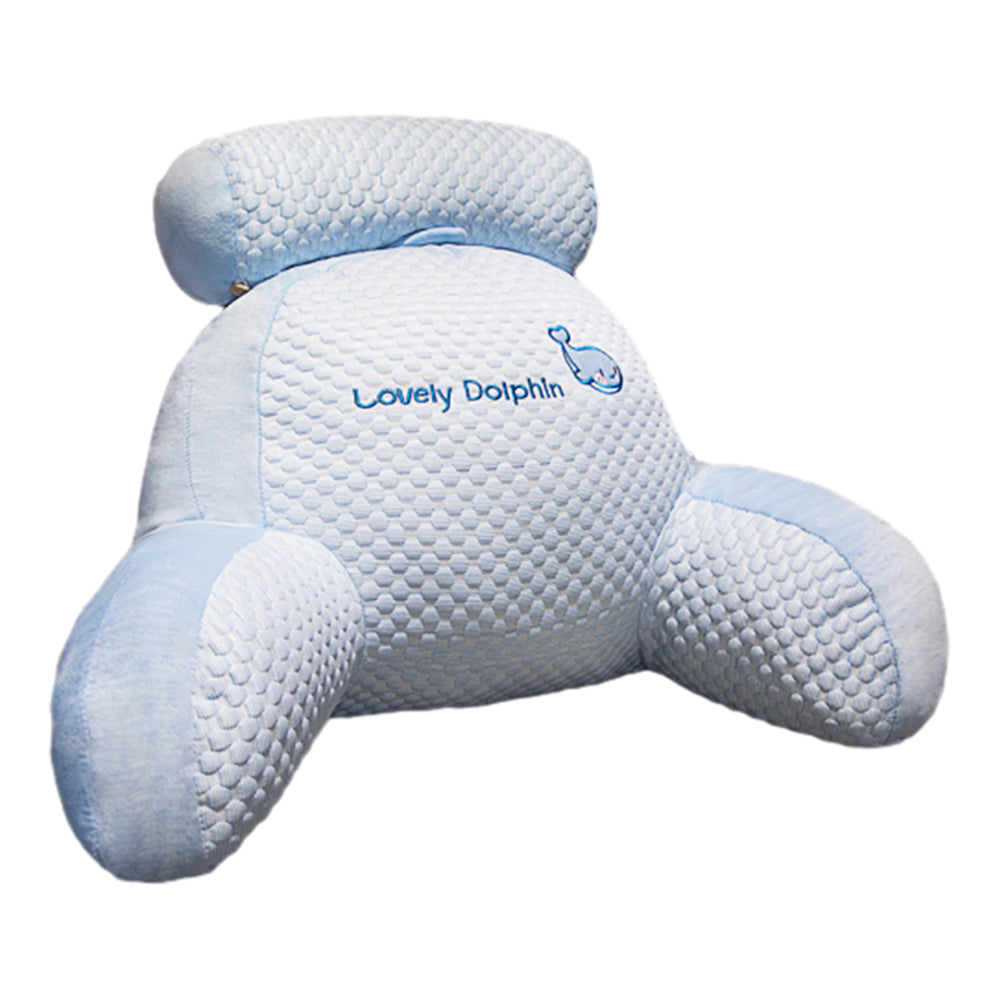 Bed Backrest Reading Pillow Neck Lumbar Support Seat Cushion with Arms Dolphin
