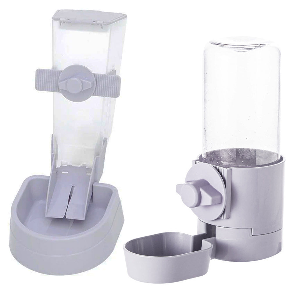Automatic Pet Food Dispenser Cage Hanging Pet Feeder Water Food Bowl Purple