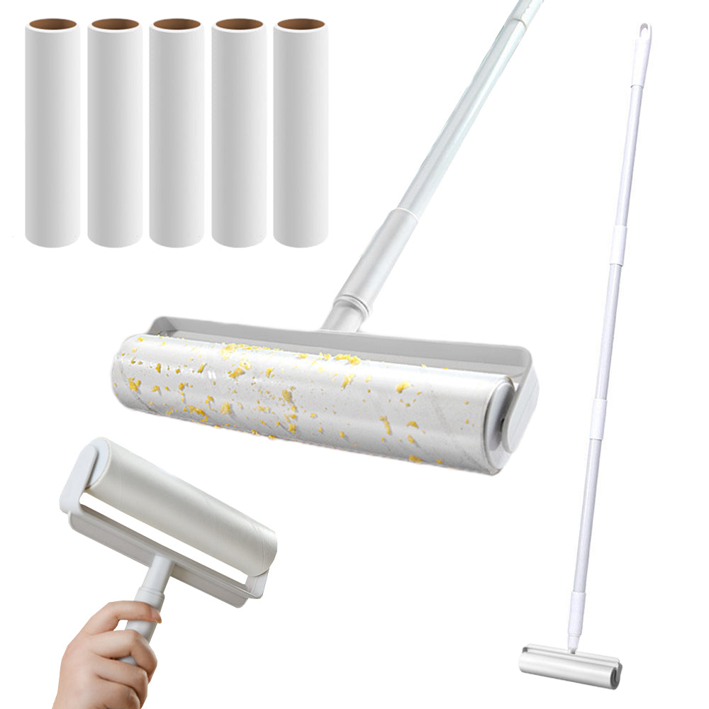 Sticky Lint Roller and 5 Rolls Pet Hair Remover for Sofa Car Floor Cleaning