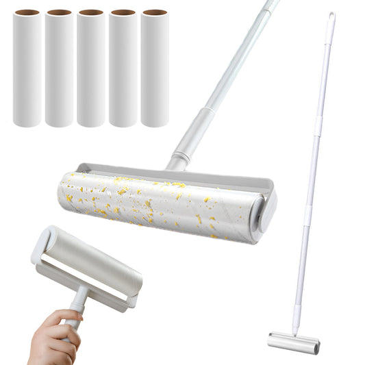 Sticky Lint Roller and 5 Rolls Pet Hair Remover for Sofa Car Floor Cleaning