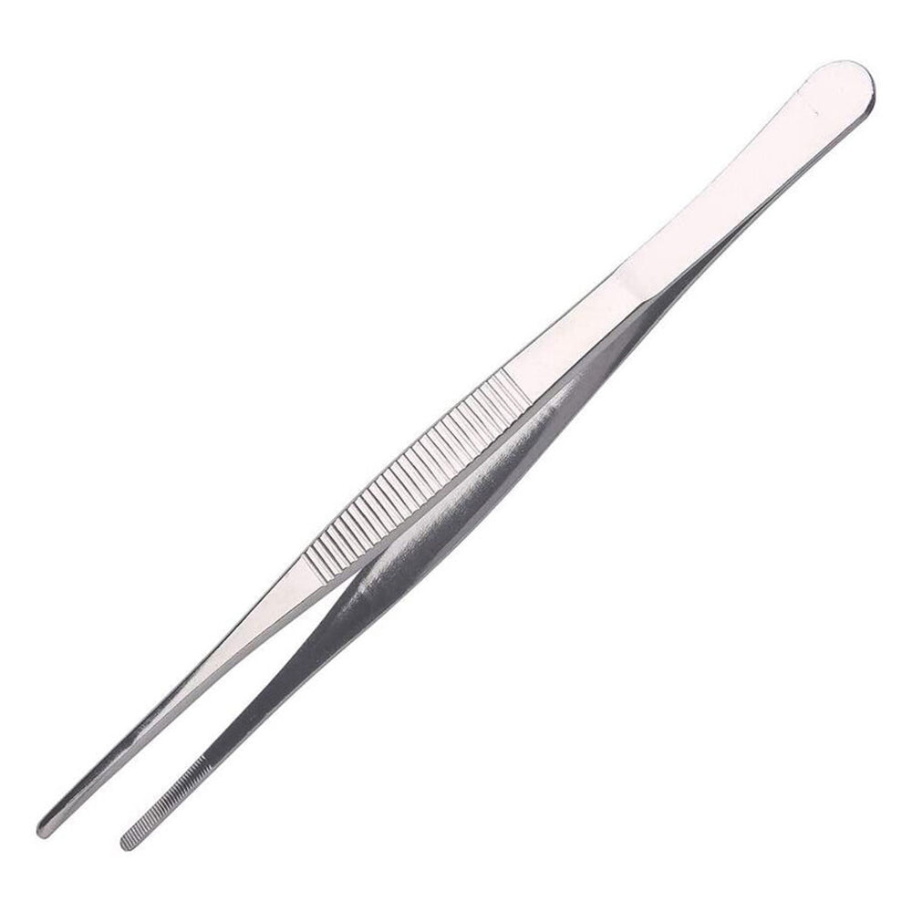 Stainless Steel Long Food Tong Straight Fine Grill Tweezers Kitchen Tool