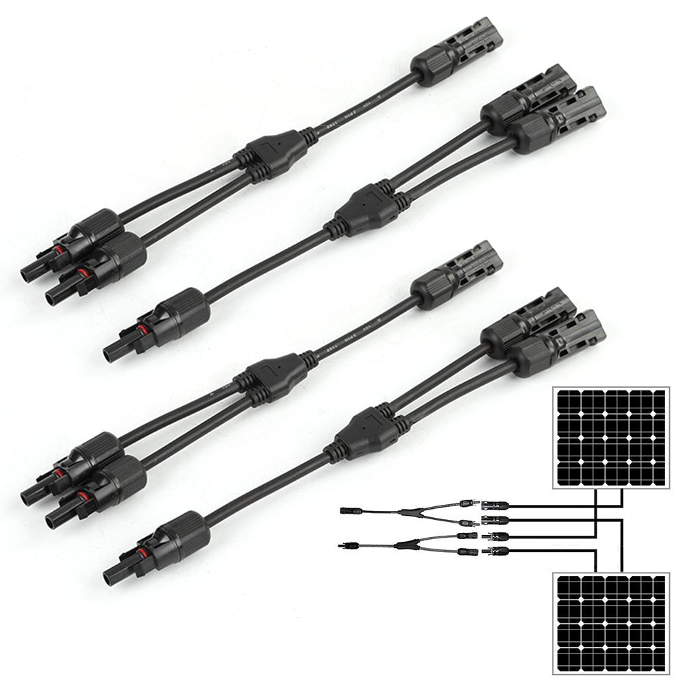 2Pcs Solar Y Connector Branch Parallel Adapter Cable Wire Plug for Solar Panel