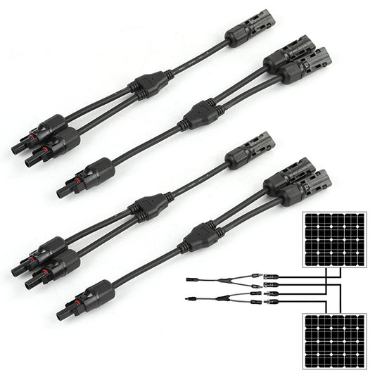 2Pcs Solar Y Connector Branch Parallel Adapter Cable Wire Plug for Solar Panel