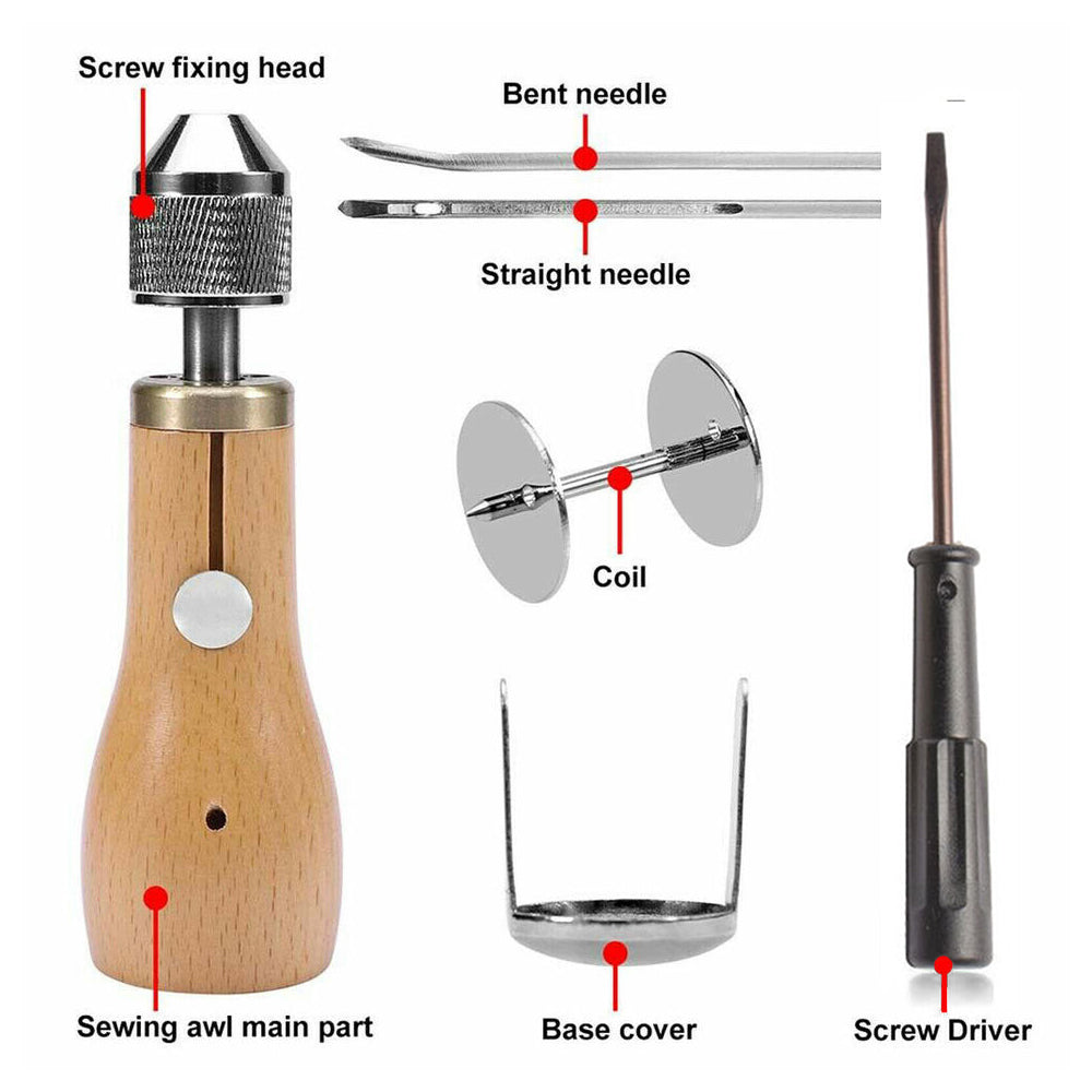 6Pcs Speedy Stitcher Sewing Awl Thread Needle Tools Kit Repair Tool For Leather