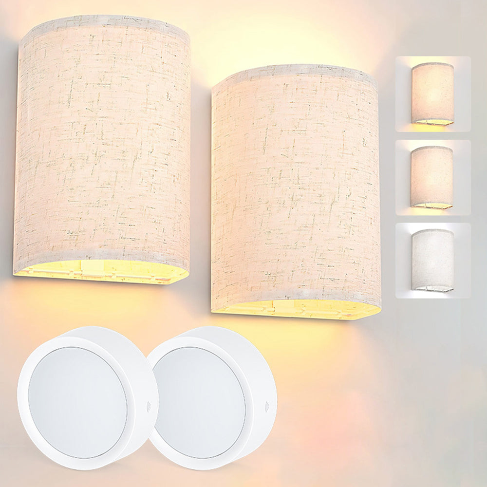 2Pcs Wall Sconce Battery Operated Wall Light 3 Colors Dimmable Wall Sconces Set