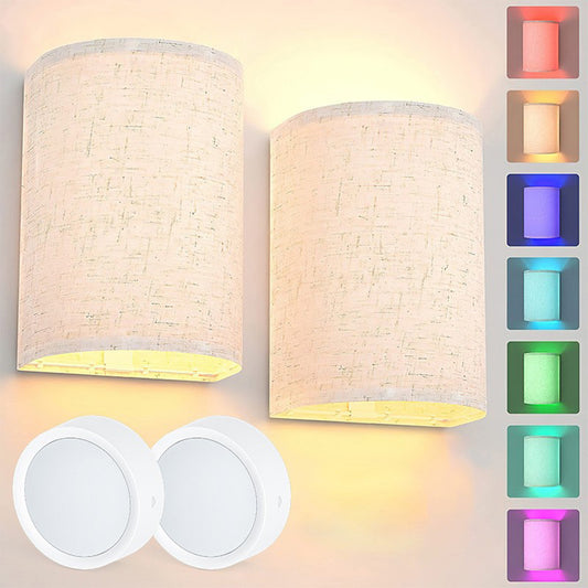 2Pcs Wall Sconce Battery Operated Wall Light 13 Colors Dimmable Wall Sconces Set