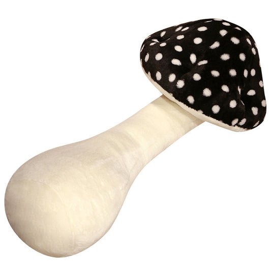 80cm Mushroom Plush Body Pillow Mushroom Shaped Stuffed Long Throw Pillow Black