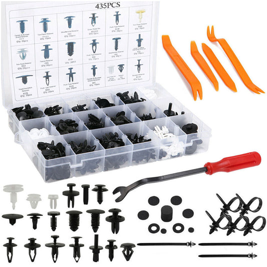 435Pcs Car Body Trim Clips Retainer Bumper Auto Panel Push Plastic Fastener Kit