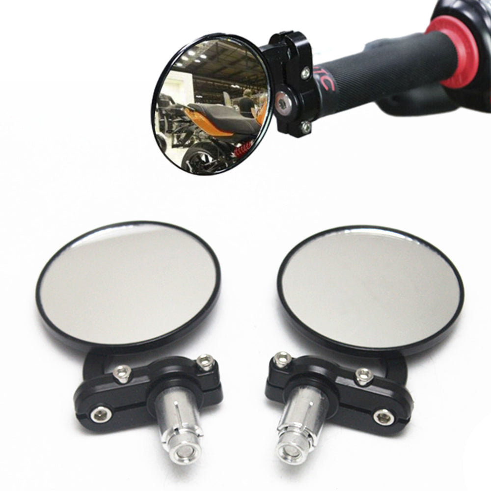 2Pcs Universal Motorcycle Handle Bar End Mirrors Motorcycle Rearview Mirrors