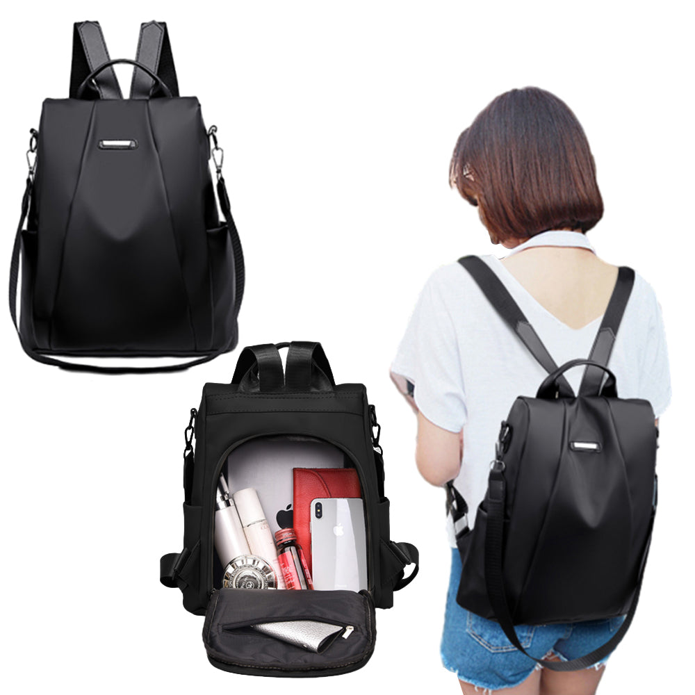 Women Anti-Theft Backpack Water-Resistant School Shoulder Bag Handbag Black