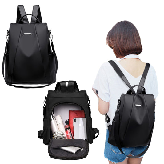 Women Anti-Theft Backpack Water-Resistant School Shoulder Bag Handbag Black