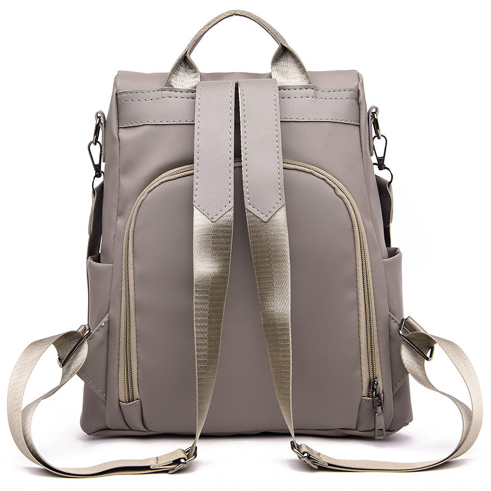 Women Anti-Theft Backpack Water-Resistant School Shoulder Bag Handbag Khaki