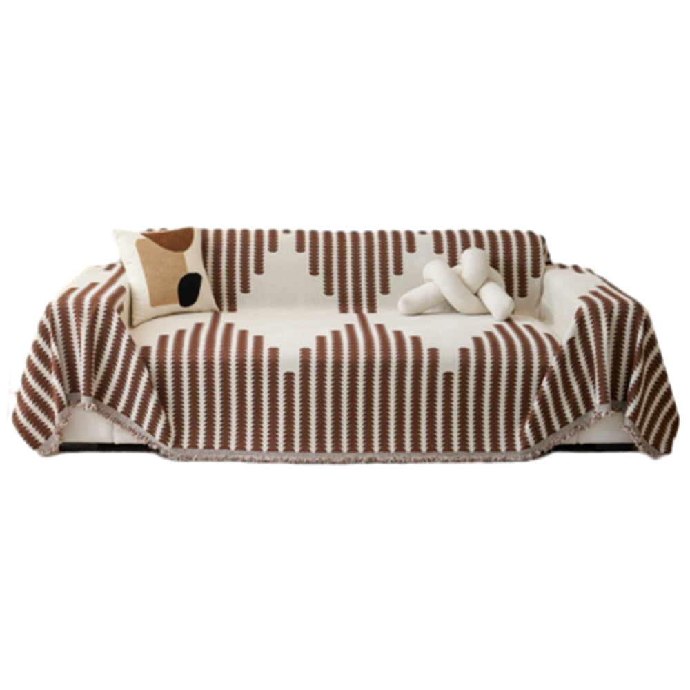 180x230cm Reversible Chenille Sofa Cover Double Sided Couch Protector Coffee