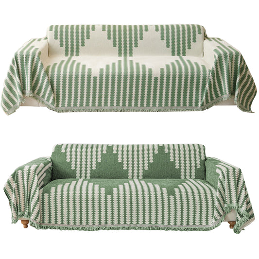 180x180cm Reversible Chenille Sofa Cover Double Sided Couch Protector Green