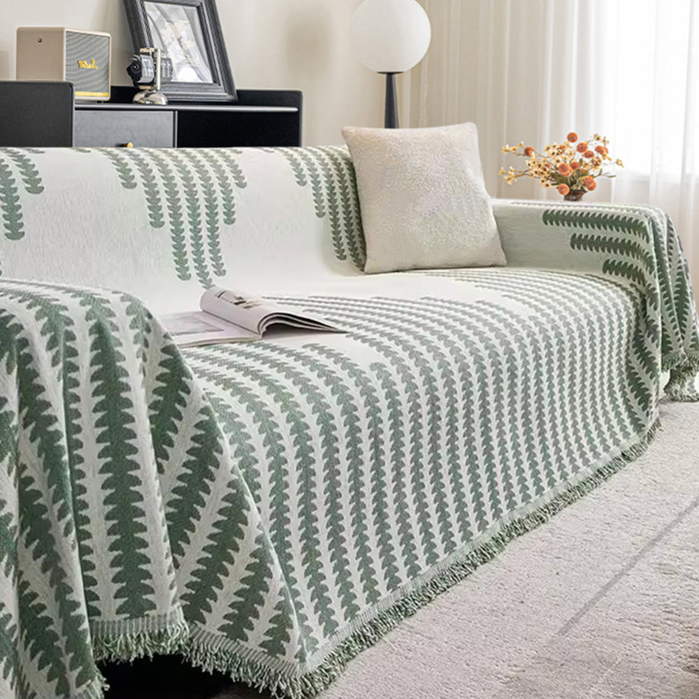 180x180cm Reversible Chenille Sofa Cover Double Sided Couch Protector Green