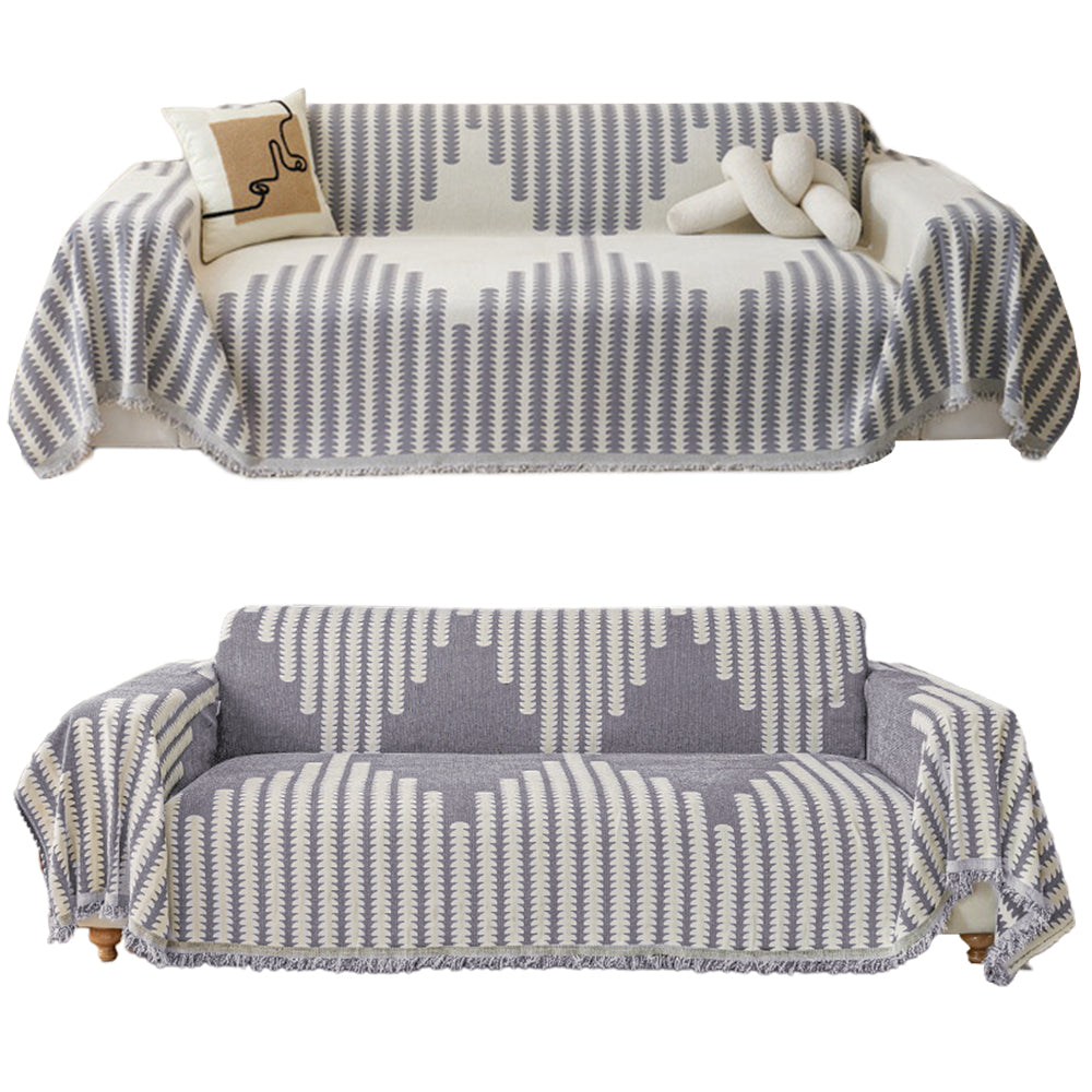 180x260cm Reversible Chenille Sofa Cover Double Sided Couch Protector Grey