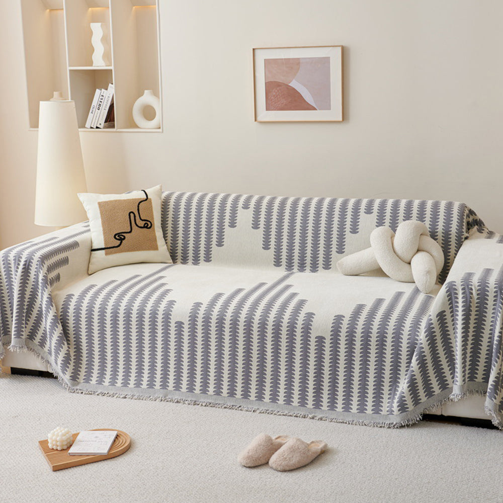 180x230cm Reversible Chenille Sofa Cover Double Sided Couch Protector Grey