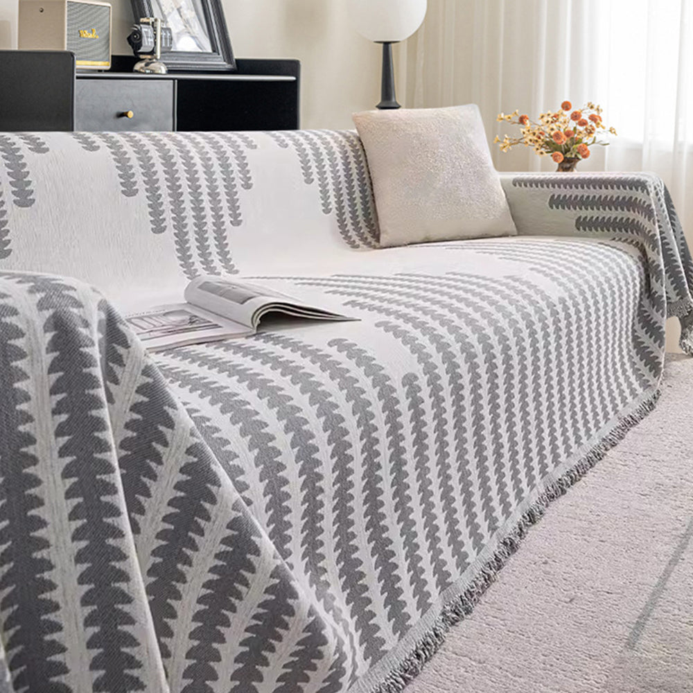 180x230cm Reversible Chenille Sofa Cover Double Sided Couch Protector Grey