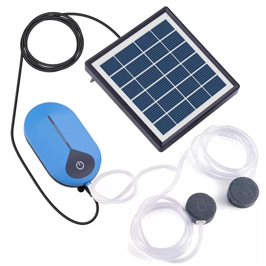 Auto Solar Powered Oxygenator Air Pump USB Fish Tank Pond Pool Oxygen Aerator