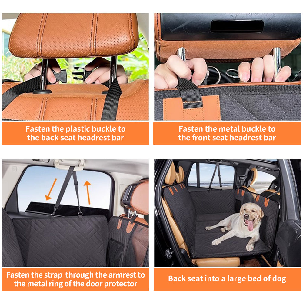 132x158cm Dog Back Seat Extender Water-Resistant Hard Bottom Dog Car Seat Cover