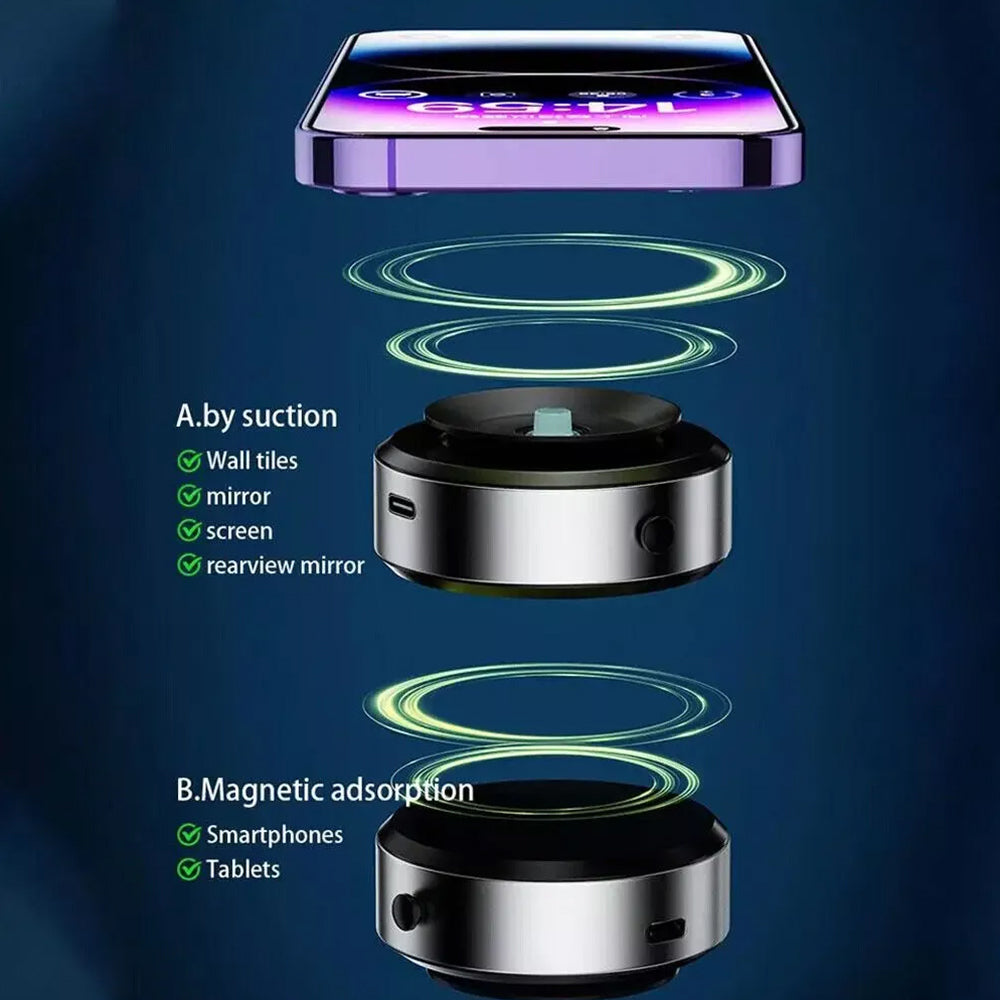 Magnetic Car Suction Cup Vacuum Adsorption Phone Holder Car Bracket Black