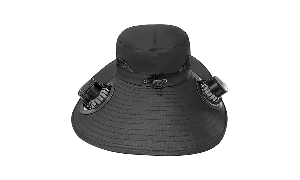 Solar Rechargeable Fan Hat Dual Fans for Fishing Camping Outdoor