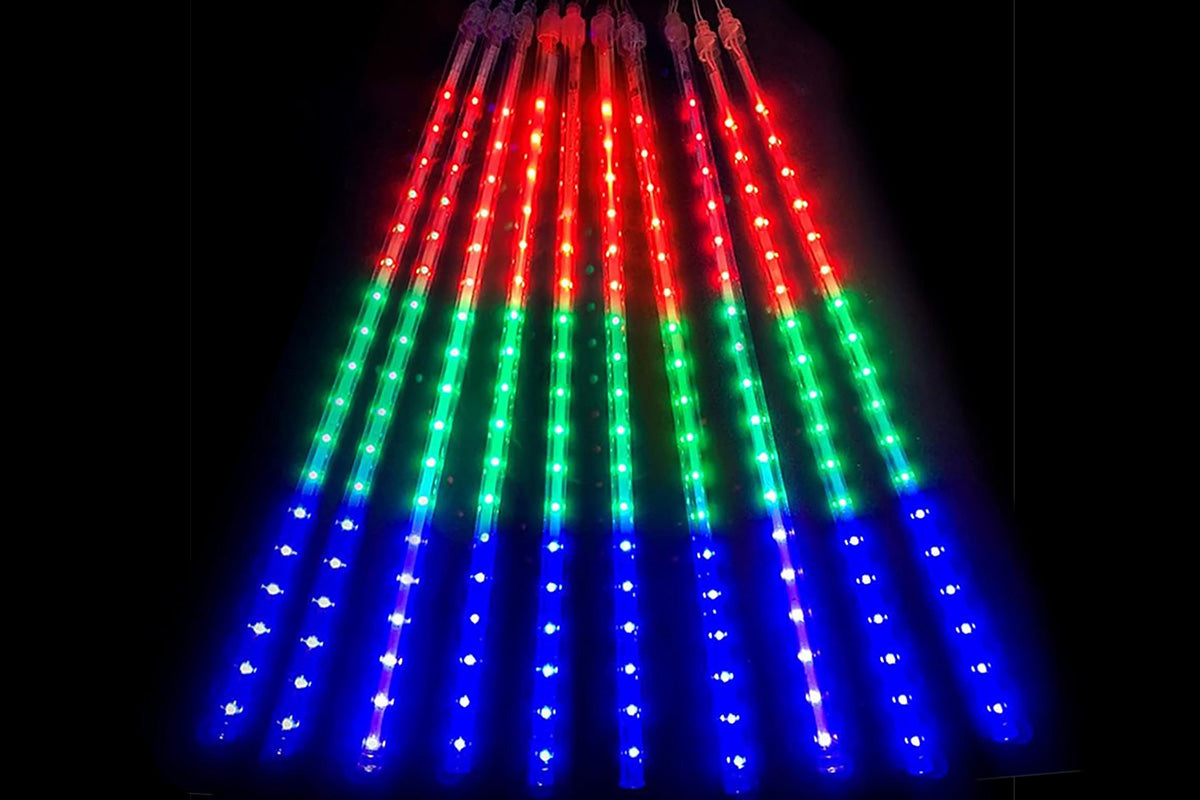 LED Meteor Shower Raindrop String Lights Solar Powered for Outdoor Decoration