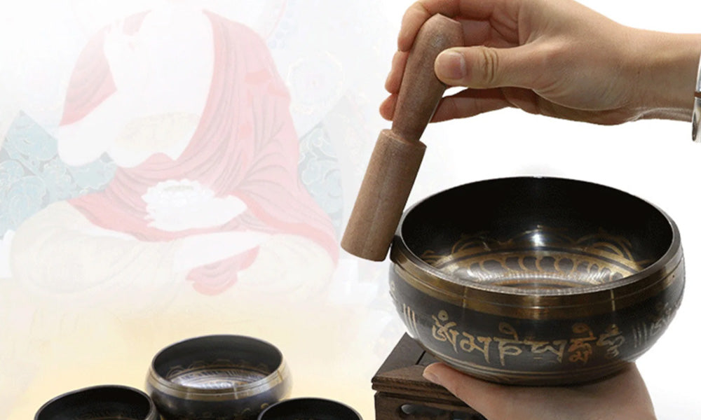 Tibetan Singing Bowl for Yoga Meditation with Striker and Cushion