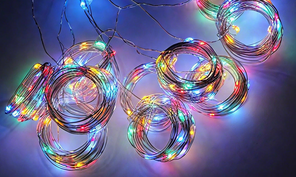 LED Copper Wire Solar Curtain String Lights for Outdoor and Indoor Use