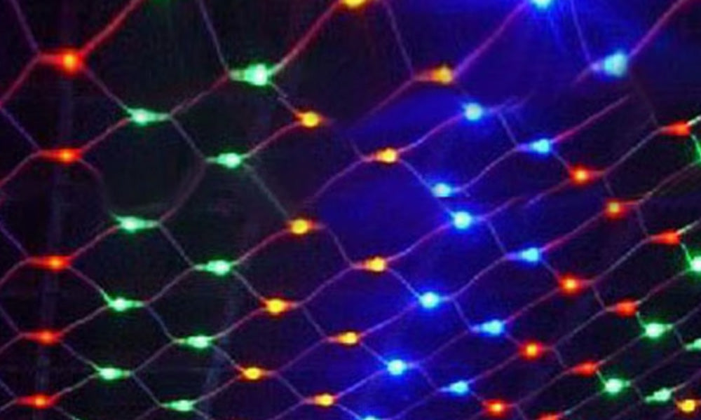 Solar/USB Powered LED Net Mesh Lights Outdoor Waterproof 3x2m with 192 LEDs and 8 Lighting Modes