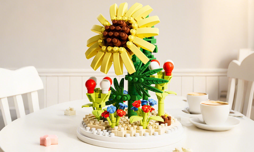 Building Block Flower Toy Educational DIY Assembly Set for Home Decoration