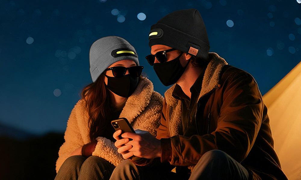Bluetooth Music LED Beanie Hat with Headphones for Outdoor Activities