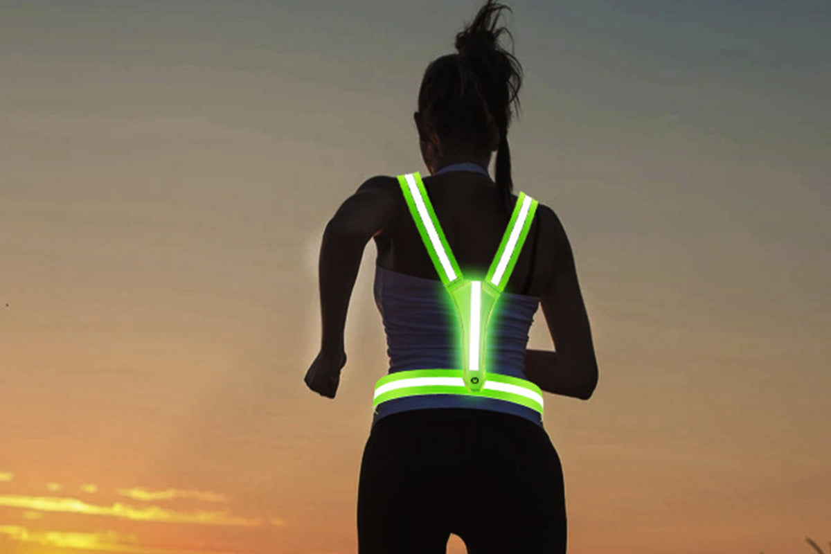 2PCS LED Reflective Vest for Night Running Cycling – High Visibility Safety Vest