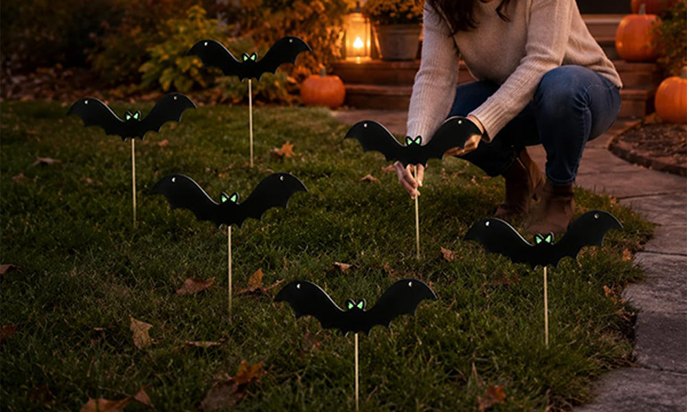 6/12 PCS Halloween Bat Garden Stakes
