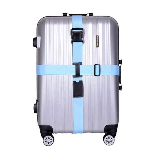 1Pc Cross Luggage Strap Adjustable Suitcase Strap Travel Suitcase Belt - Blue