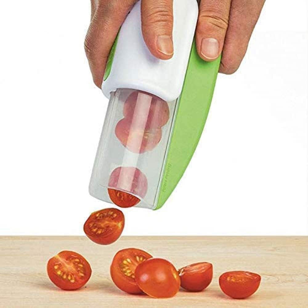 Tomato Slicer Multipurpose Small Fruit Slicer Grapes Cutter - Green