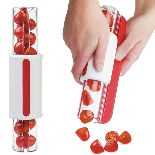 Tomato Slicer Multipurpose Small Fruit Slicer Grapes Cutter - Red