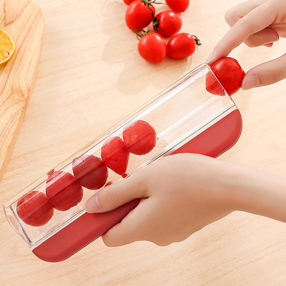 Tomato Slicer Multipurpose Small Fruit Slicer Grapes Cutter - Red