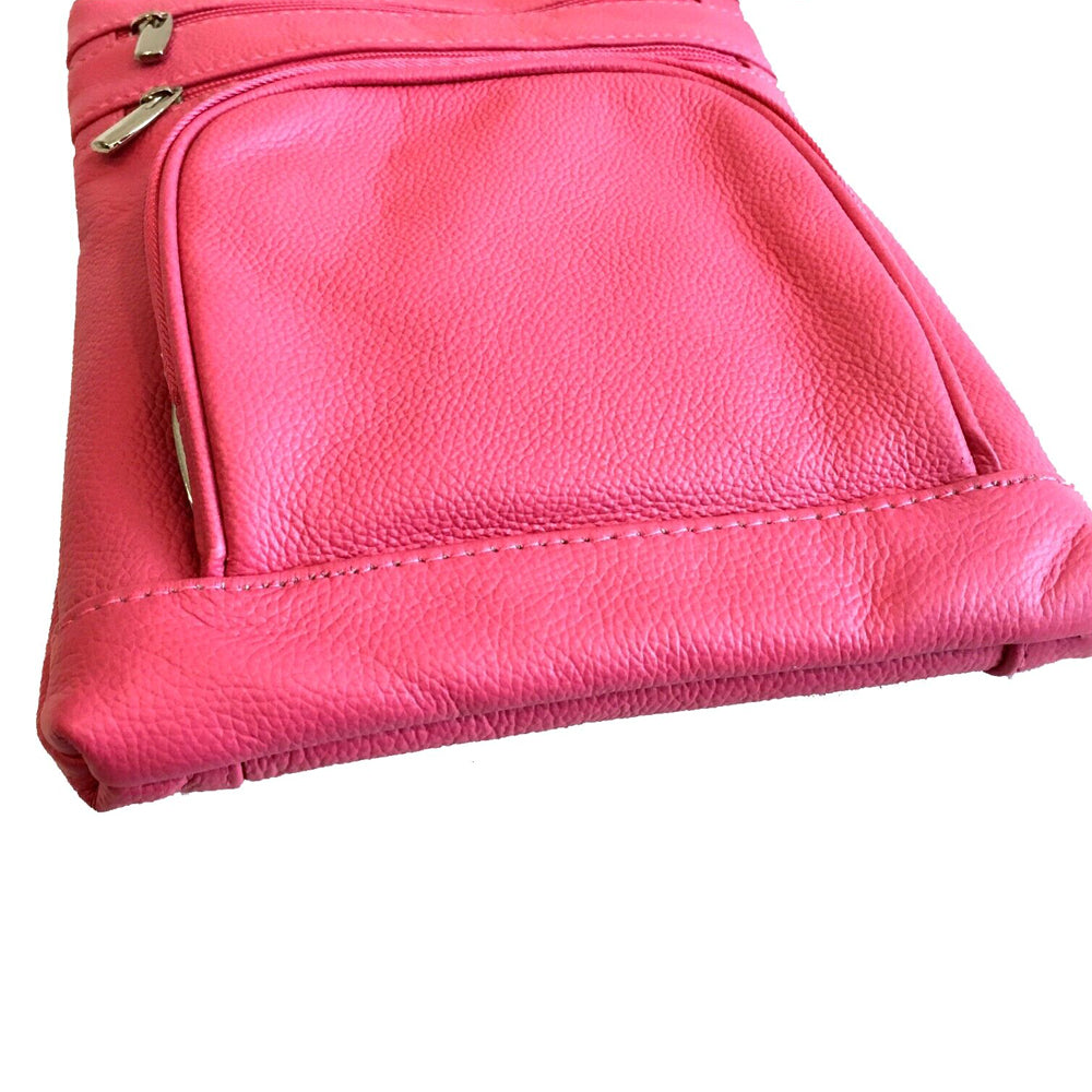 Women Genuine Leather Crossbody Bag Pink