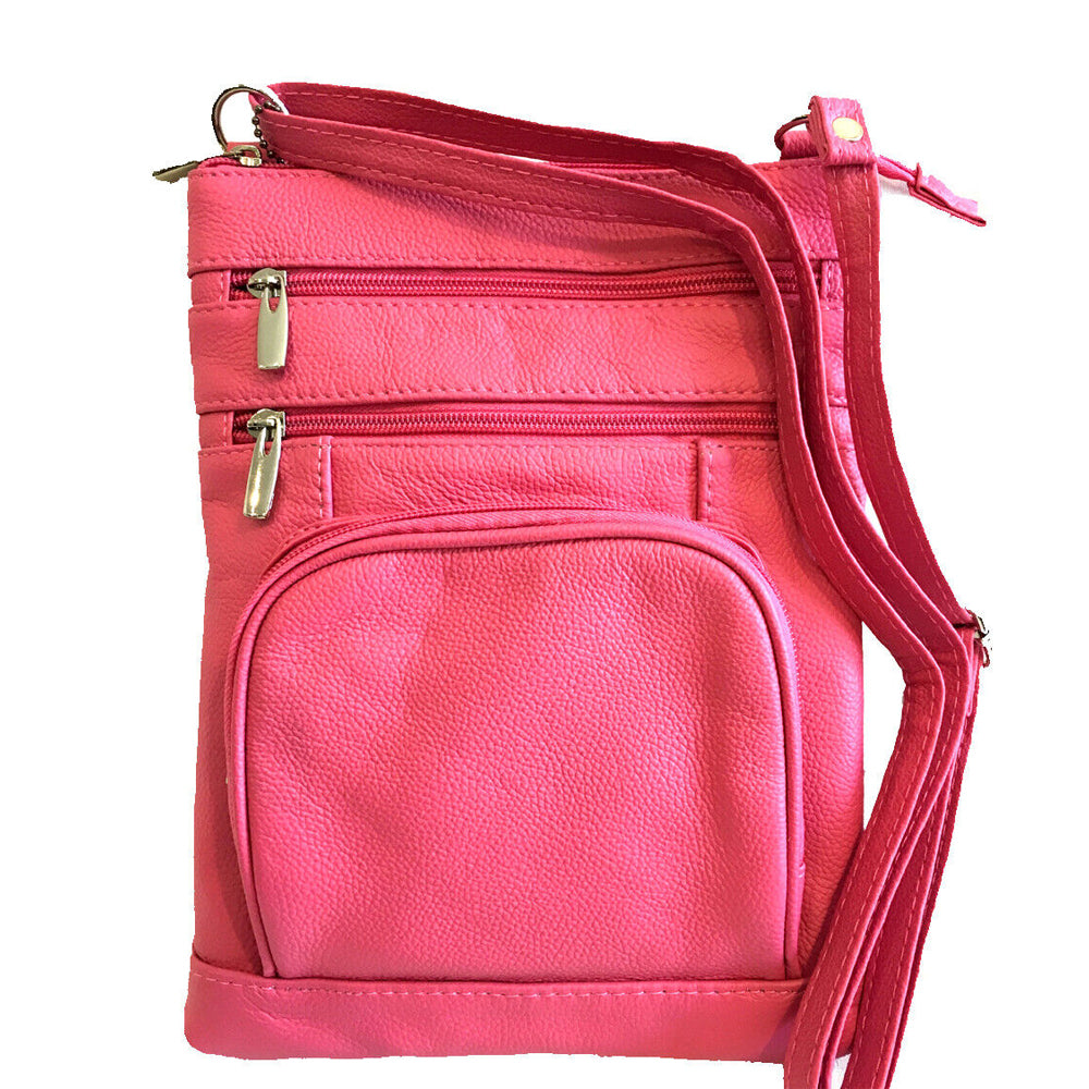 Women Genuine Leather Crossbody Bag Pink