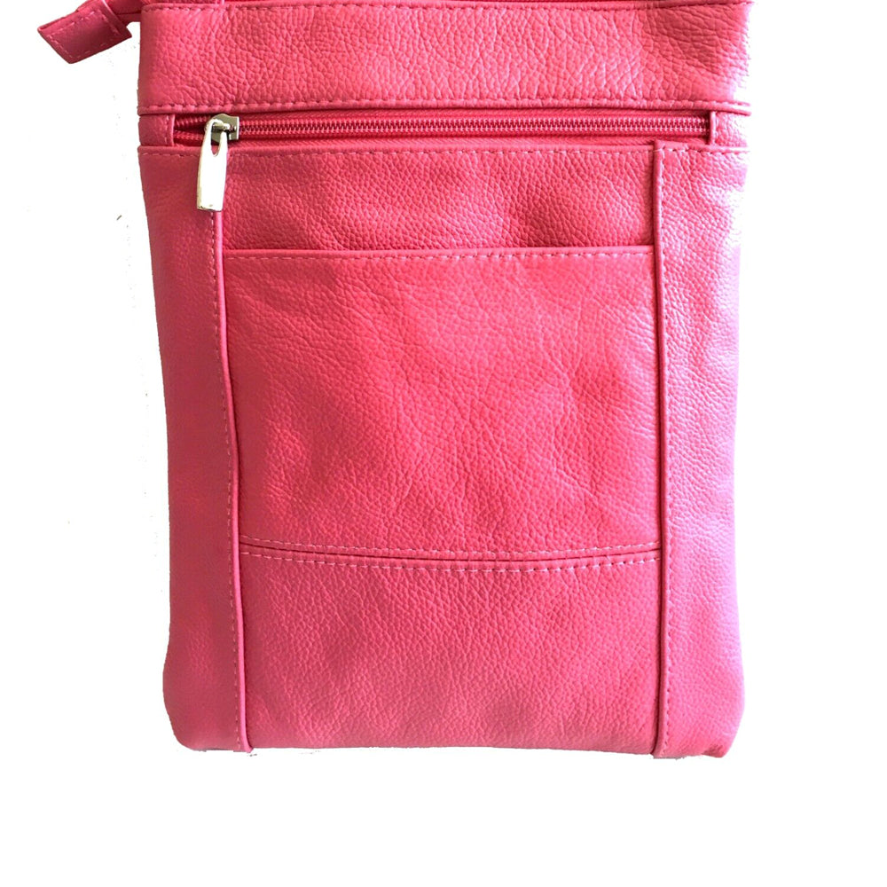 Women Genuine Leather Crossbody Bag Pink