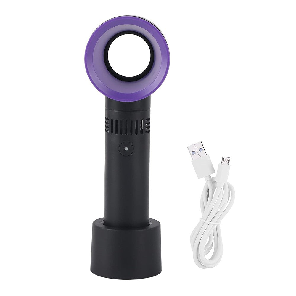 Portable Handheld Fan USB Rechargeable Bladeless Fan - Black