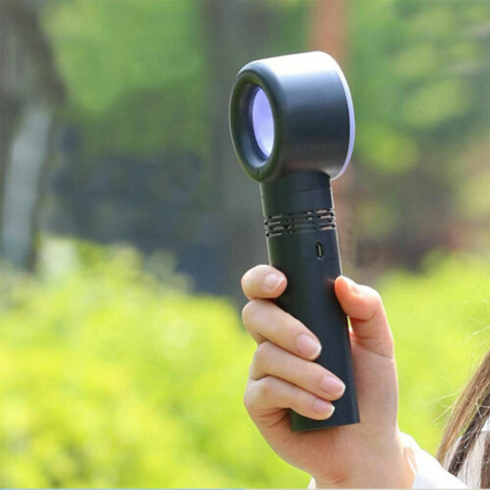 Portable Handheld Fan USB Rechargeable Bladeless Fan - Black