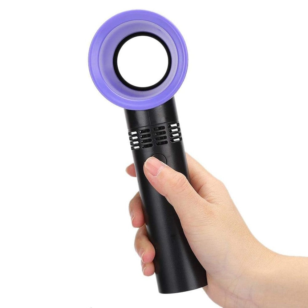 Portable Handheld Fan USB Rechargeable Bladeless Fan - Black