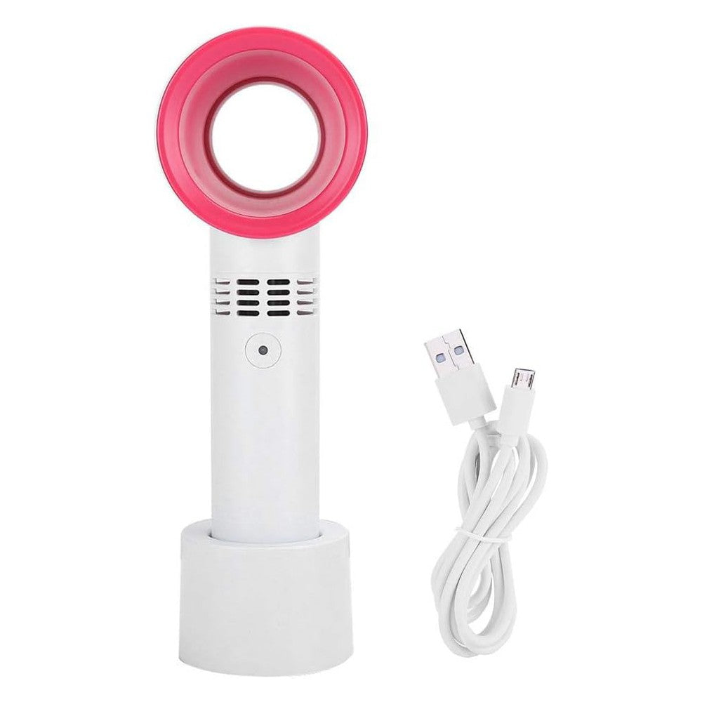 Portable Handheld Fan USB Rechargeable Bladeless Fan - White