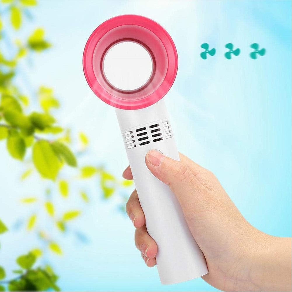 Portable Handheld Fan USB Rechargeable Bladeless Fan - White