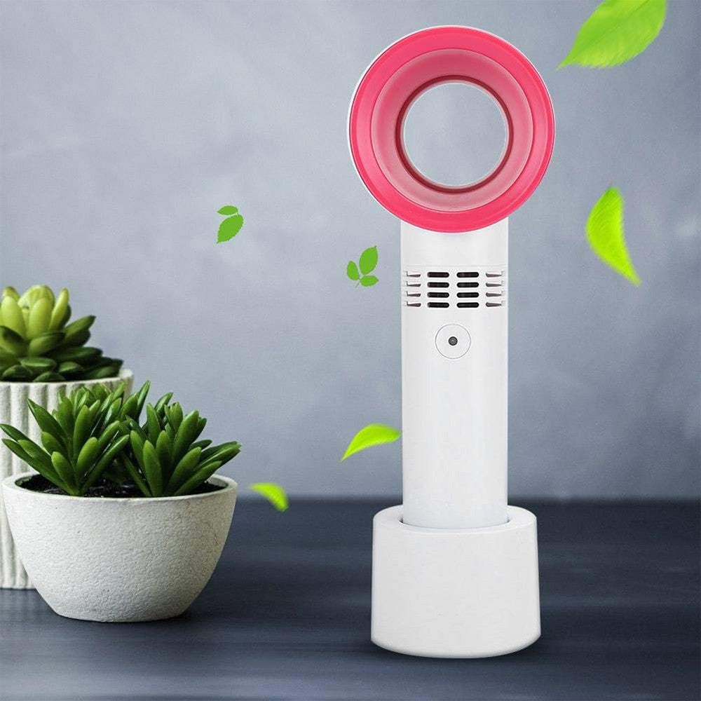 Portable Handheld Fan USB Rechargeable Bladeless Fan - White