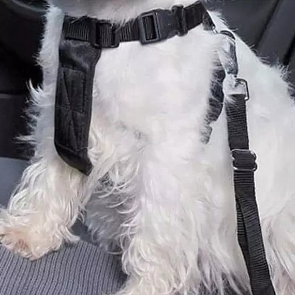 2Pcs Dog Seat Belt Adjustable Car Pet Safety Belt - Black